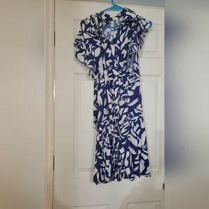 Blue and white dress